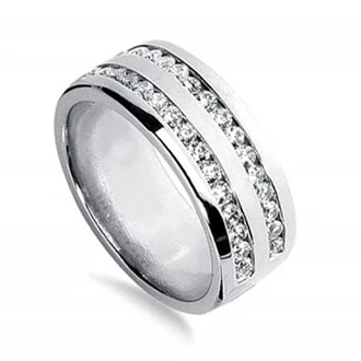 Мужское кольцо с бриллиантом из белого золота