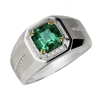 Мужской перстень с изумрудом