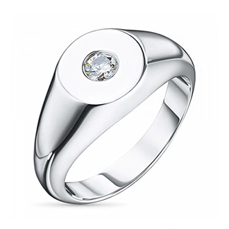 Мужская печатка с бриллиантом