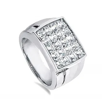 Мужской перстень из белого золота