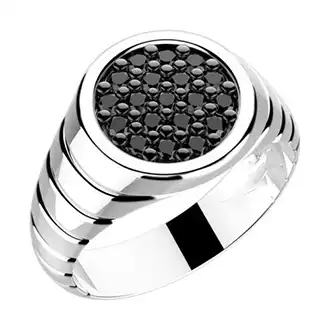 Кольцо с черными бриллиантами