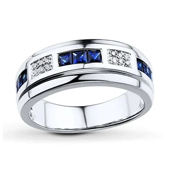 Мужской перстень с сапфирами