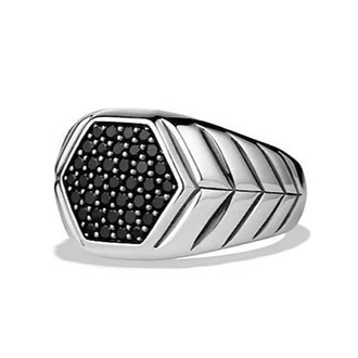 Перстень с черными бриллиантами