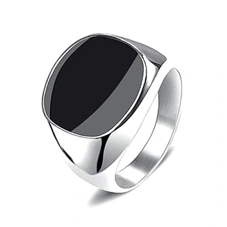 Кольцо с черной эмалью