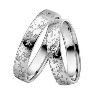 Белые обручальные кольца из платины