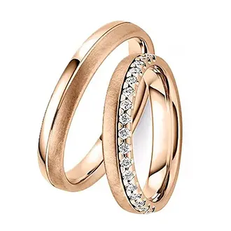 Обручальные кольца из красного золота