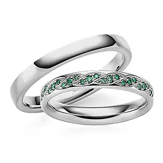 Обручальные кольца с изумрудами