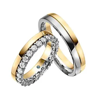 Парные золотые обручальные кольца