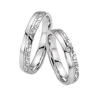 Обручальные кольца из белого золота