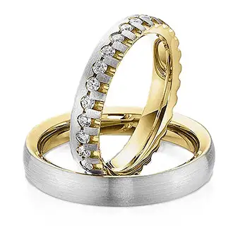 Золотые обручальные кольца парные