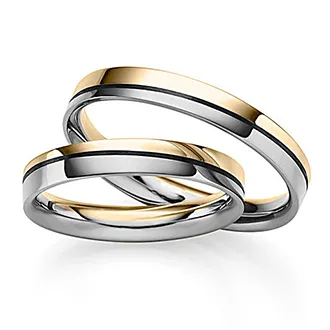 Золотые обручальные кольца комбинированные