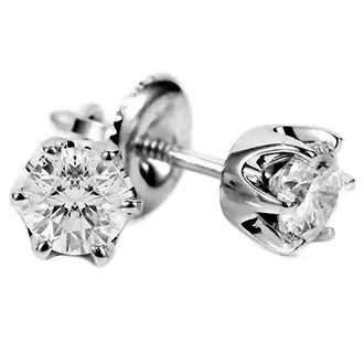 Серьги пусеты с бриллиантами