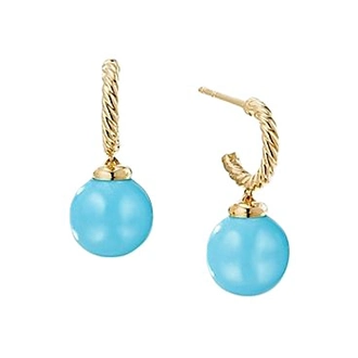 Золотые серьги с бирюзой