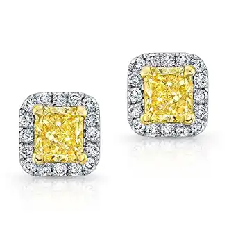 Серьги с желтыми бриллиантами