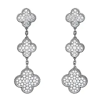 Серьги Клевер с бриллиантами