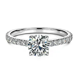 Кольцо для предложения белое золото с бриллиантами