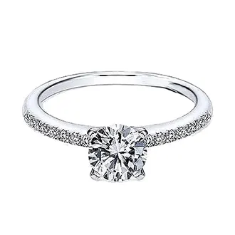 Помолвочное кольцо с бриллиантом из белого золота